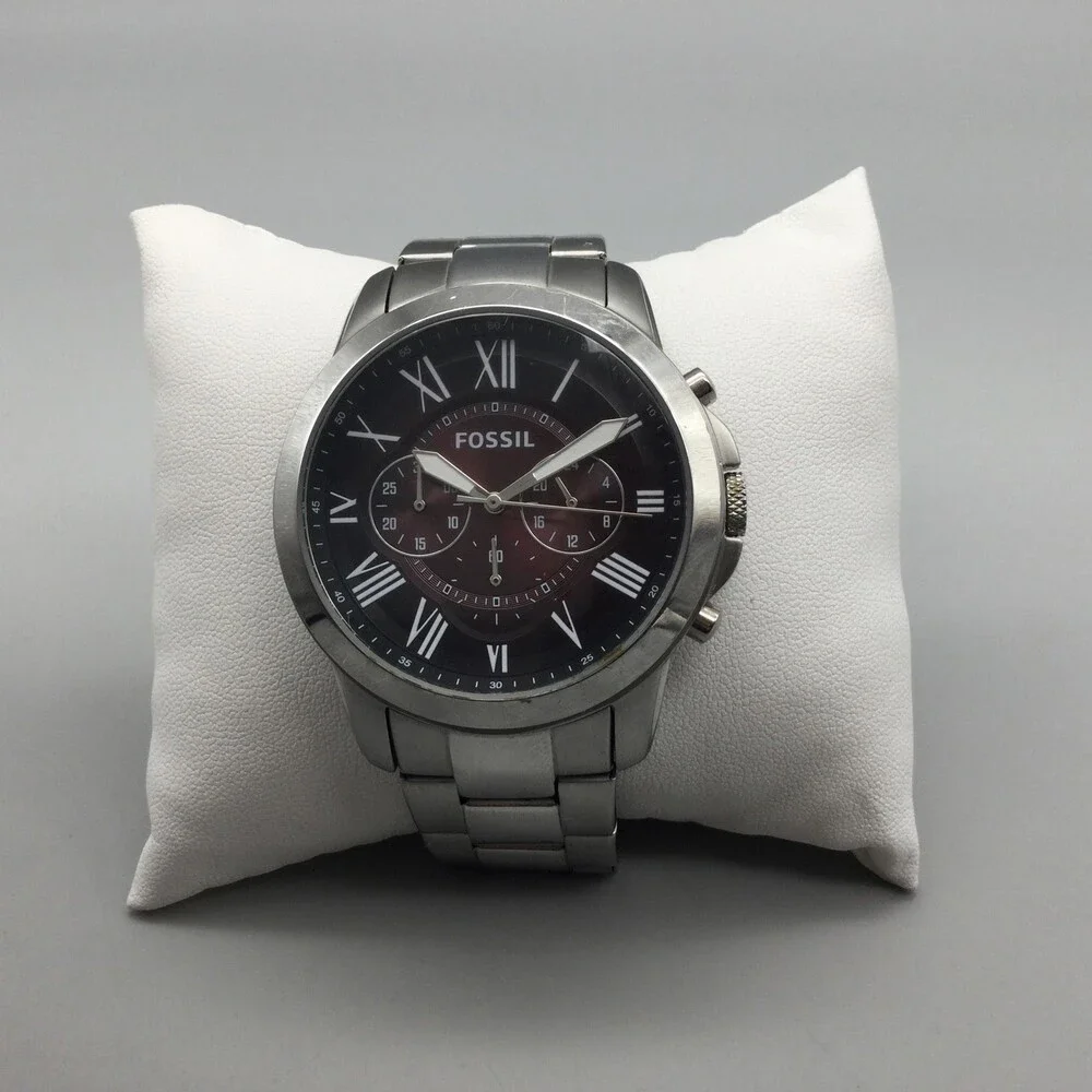 Fossil Grant Chronograph FS5628 Mens Watch 44mm Brown Dial New Battery 7.75